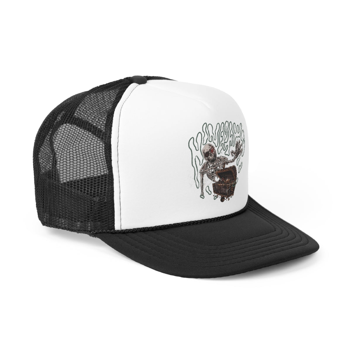 SKELETON GREEN TRUCKER HAT