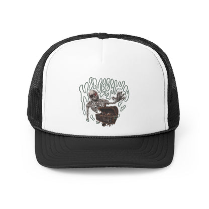 SKELETON GREEN TRUCKER HAT